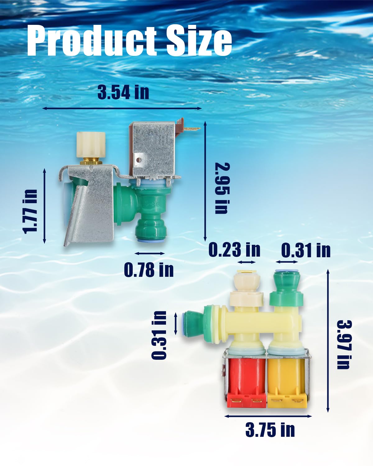 W10238100 WPW10238100 & W10341320 WPW10341320 Refrigerator Water Inlet Valve Combination Water Inlet Valve Compatible with Whirlpool/Kenmore/Kitchen-Aid Refrigerator