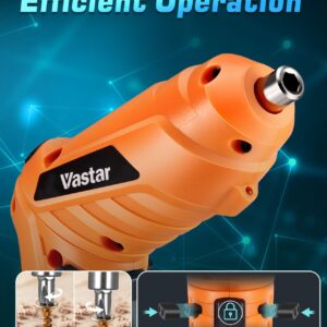 Vastar Cordless Electric Screwdriver Set, 48Pcs 3.7V Rechargeable Screwdriver Kit, Dual Position Handle, Battery Indicator, Flexible Shaft, LED Light