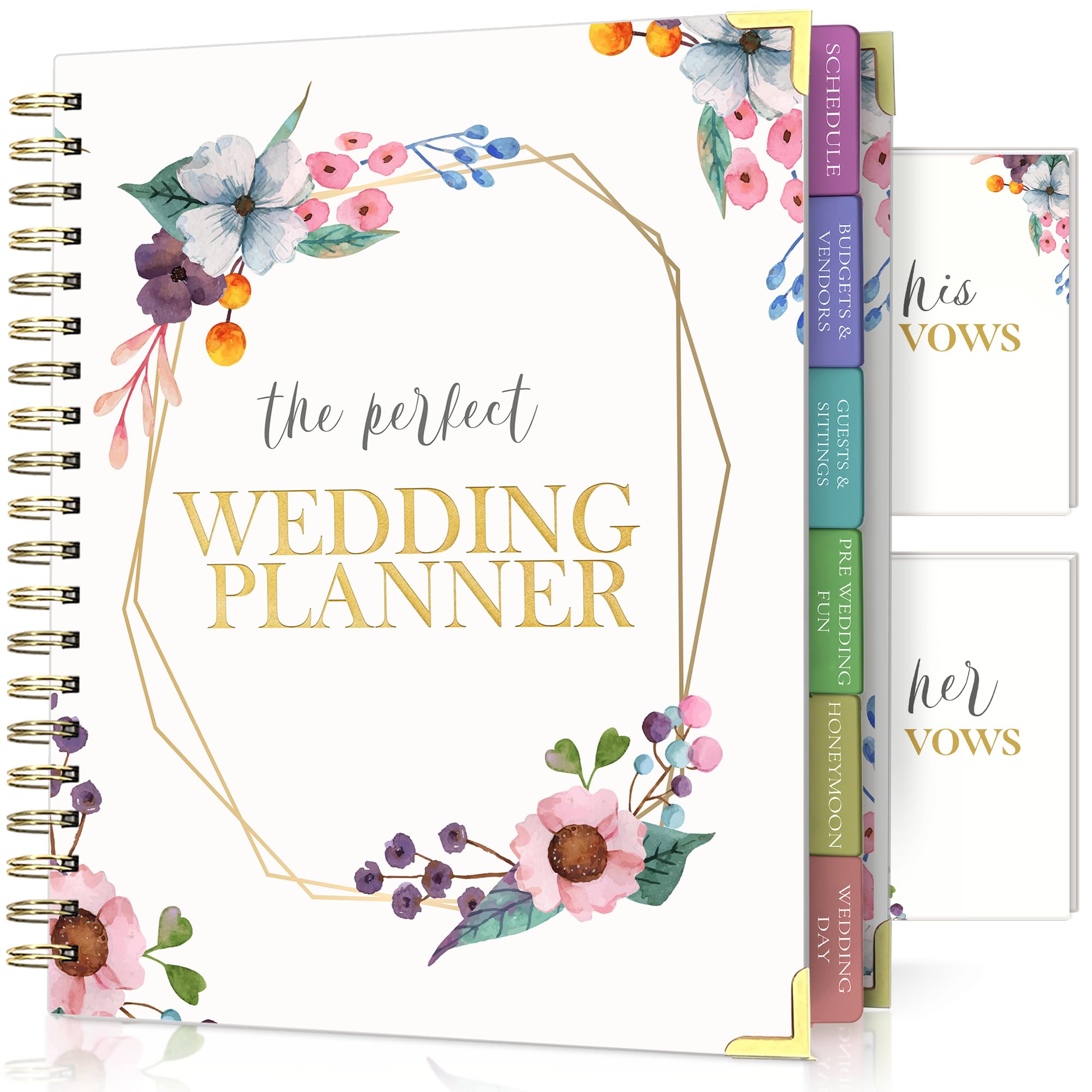 Generic The Wedding Planner Set with 3 Pieces, Wedding Planner with 2 Vow Books and 1 Wedding Guest Book, Wedding Binder, Wedding Planner for Bride, Wedding Checklist, Wedding Organizer, White