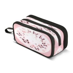 generic moon butterfly pink pencil case large capacity pencil pouch pen bag zipper pencil box purse organizer pouches for girls kids students boys office school college supplies gifts