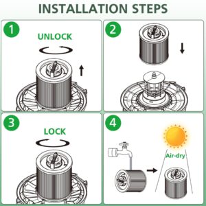 2 Pack DXVC6910 Cartridge Filter Replacement for DEWALT 6-16 Gallon Wet/Dry Vac, Compatible with DeWalt DXV06P DXV09P DXV10P DXV10PL DXV10SA DXV12P DXV14P DXV16P, White