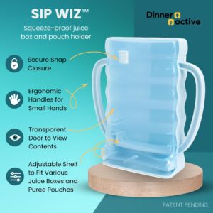 Dinneractive Sip Wiz - Baby Pouch Holder No Squeeze Pouch Food Pouches & Juice Box Holder - Anti-Squeeze Yogurt Pouch Reusable Toddler Essentials 2 Pack