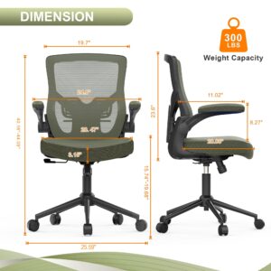 CYKOV Office Chair, High Back Desk Chair Adjustable Height and Ergonomic Design Home Office Computer Chair Executive Lumbar Support Padded Flip-up Armrest Swivel Task Chair