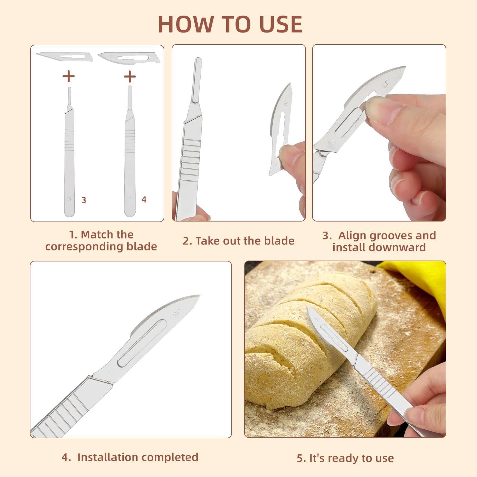 CRUIFU 2 PCS Sourdough Bread Lame Scoring Tool, Hand Crafted Bread Lame For Dough Scoring Knife, Tool Sourdough Slashing With 20 Blades Included With Safety Box