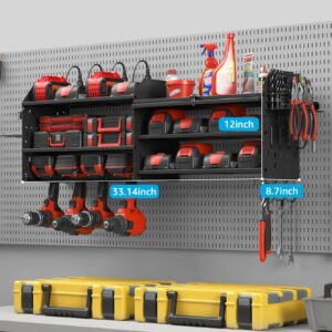 CCCEI Power Tools Organizers with Charging Station. Drills and Battery Holder Wall Mount with Cabinet Storage. Garage Rack Shelf with Power Strip. Gifts for Men, Father.