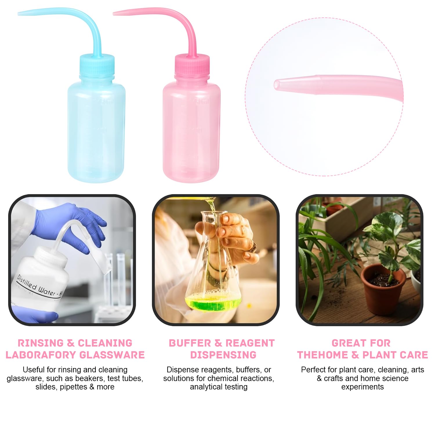 Aruicheng Wash Bottle 150ml Plastic Squeeze Bottle Safety Wash Bottles with Scale Labels Tattoo Wash Bottle Watering Tools Lash Water Bottle Squeezer 2 Pcs