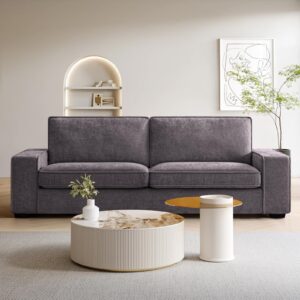 COHOME 88" Loveseat Sofa with Deep Seat, Modern Chenille Love Seat Couch for Living Room with Removable Covers, Upholstered 2-Seater Small Couch for Bedroom, Apartment，Deep Grey