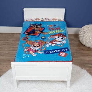 Paw Patrol Musical Warm, Plush, Throw Blanket That Plays Fun Phrases from The Show - Extra Cozy and Comfy for Your Toddler, Blue