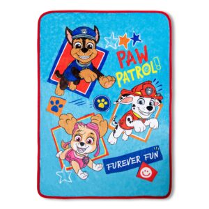 paw patrol musical warm, plush, throw blanket that plays fun phrases from the show - extra cozy and comfy for your toddler, blue