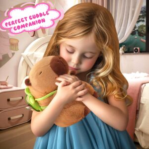 redaica 9.8in Capybara Plush Cute Capybara Stuffed Animals with Turtle Backpack, Kawaii Capibara Plushie Toys for Kids, Rodents Animals Pet Doll Soft Hugging Pillow for Boys Girls Birthday Gift