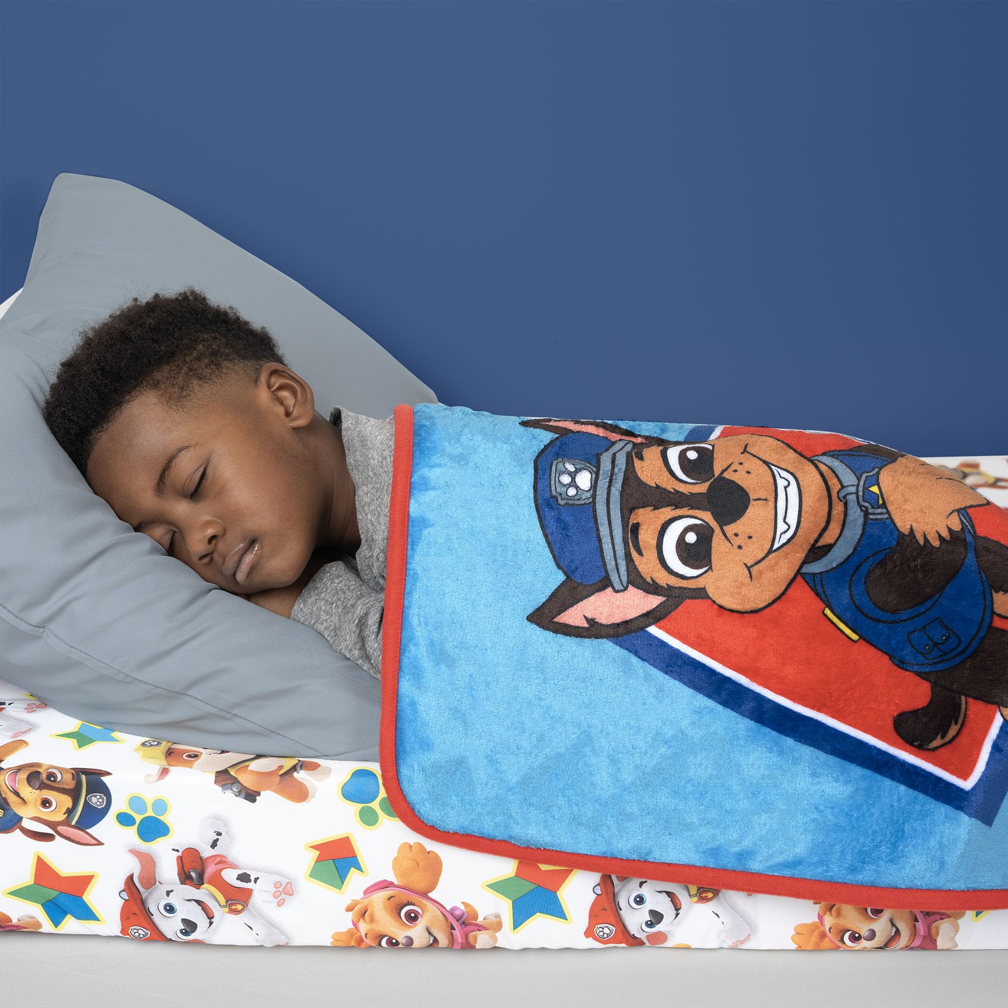 Paw Patrol Musical Warm, Plush, Throw Blanket That Plays Fun Phrases from The Show - Extra Cozy and Comfy for Your Toddler, Blue