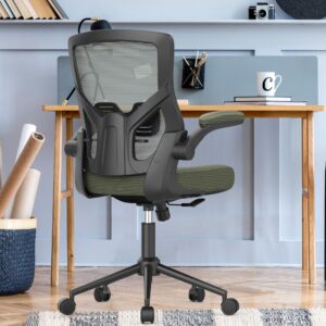 CYKOV Office Chair, High Back Desk Chair Adjustable Height and Ergonomic Design Home Office Computer Chair Executive Lumbar Support Padded Flip-up Armrest Swivel Task Chair