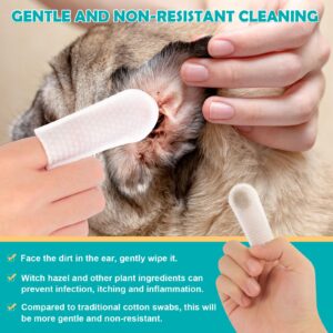 PET Hous Dog Ear Wipes.Ear Cleansing Finger Wipes for Cats & Rabbit | Sooths & Deodorizes |Grooming Kit Care for Pets Ears. 50 Disposable Wipes.