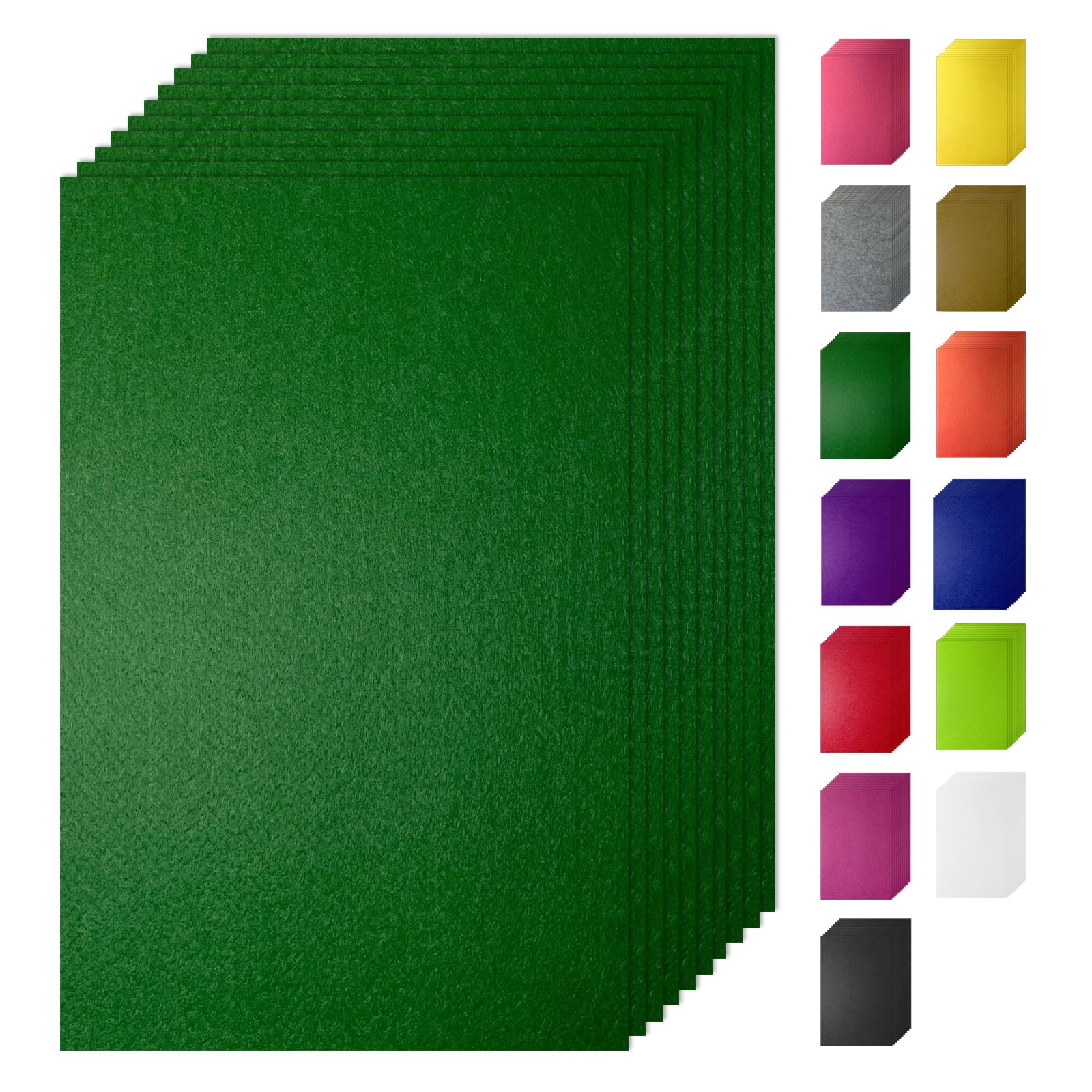 22pcs, Felt Fabric Sheets for Crafts, 12" x 8" Felt Fabric Sheets, 1mm Thick, Felt Paper for Sewing Craft, Non-Woven Felt Fabric for Sewing Patchwork Material (Green)