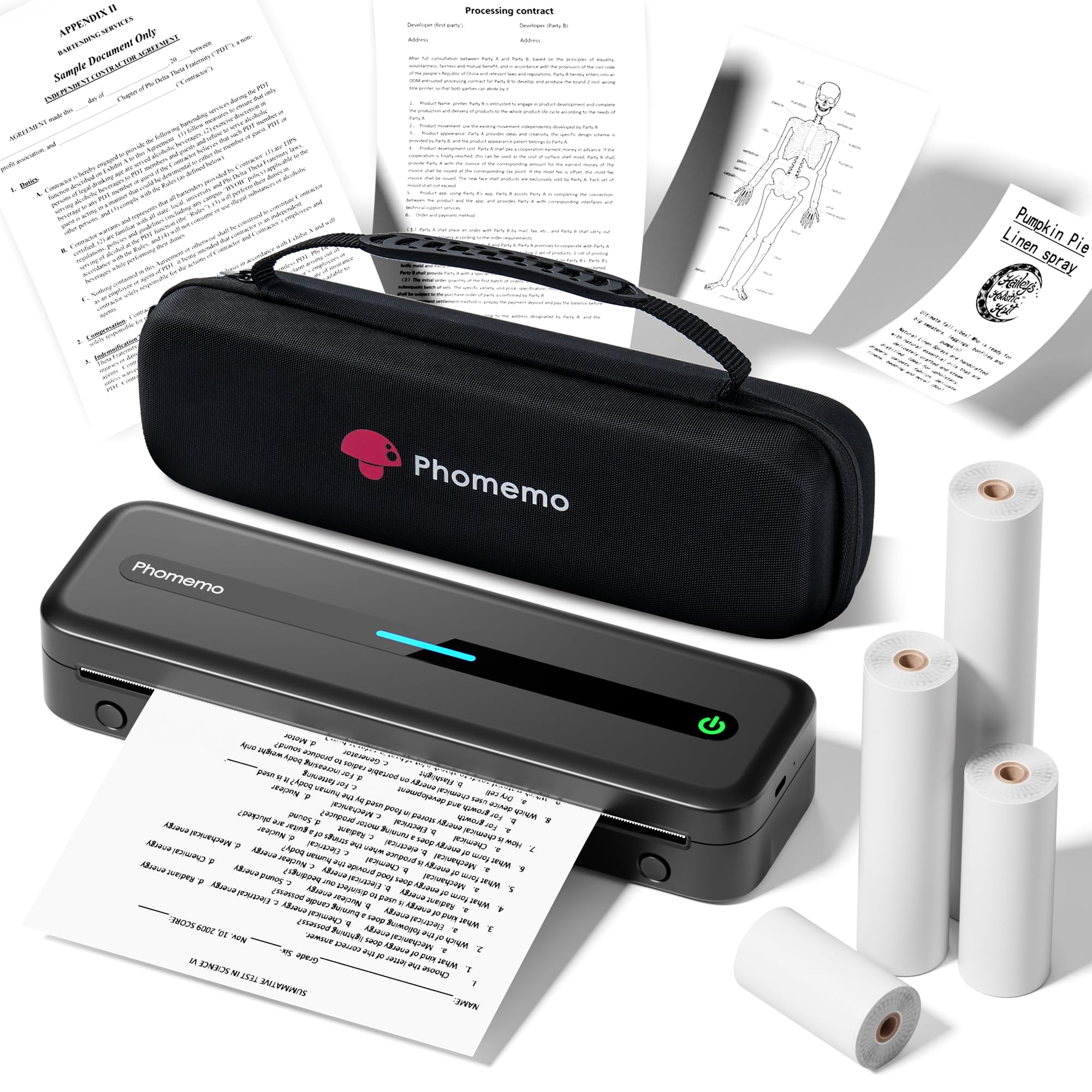 Phomemo Portable Printer,[Upgrade] M832 Inkless Printer,Portable Printers Wireless for Travel,8.5''x 11''Thermal Printer Support Multi Sizes for Home,Office,Car,Compatible with Phone &Laptop