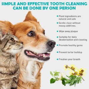 PET Hous Teeth Cleaning Finger Wipes for Cat & Dog & Rabbit.Reduces Plaque & Freshens Breath Finger Wipes, Disposable Gentle Cleaning & Gum Care Pet Wipes (50PCS)