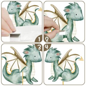 28pcs Dragon Centerpieces Sticks for Table Dragon Birthday Party Decorations Dragon Baby Shower Decorations for Baby Dragon Theme Party Supplies