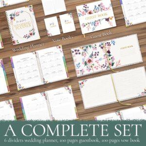 Generic The Wedding Planner Set with 3 Pieces, Wedding Planner with 2 Vow Books and 1 Wedding Guest Book, Wedding Binder, Wedding Planner for Bride, Wedding Checklist, Wedding Organizer, White