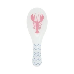 Pavilion - Lobster - Glass 9.25" Spoon Rest Waterfront Lake Boat Beach Ocean Seaside Kitchen Decor