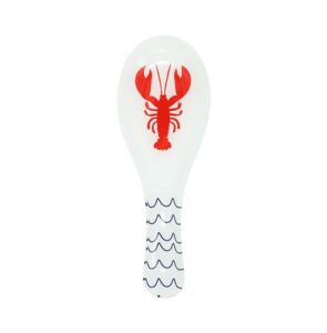 pavilion - lobster - glass 9.25" spoon rest waterfront lake boat beach ocean seaside kitchen decor