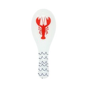 Pavilion - Lobster - Glass 9.25" Spoon Rest Waterfront Lake Boat Beach Ocean Seaside Kitchen Decor