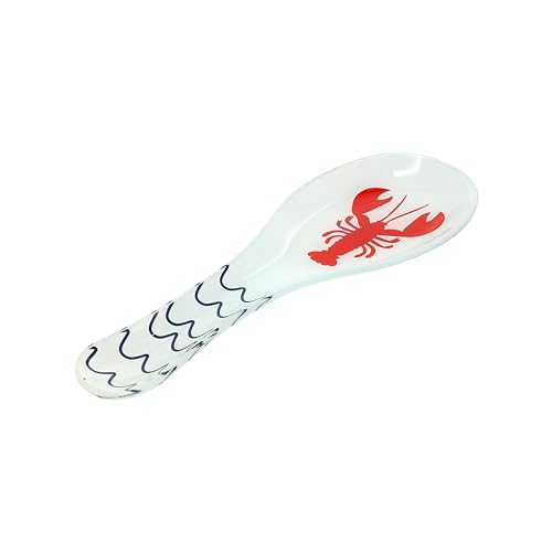 Pavilion - Lobster - Glass 9.25" Spoon Rest Waterfront Lake Boat Beach Ocean Seaside Kitchen Decor