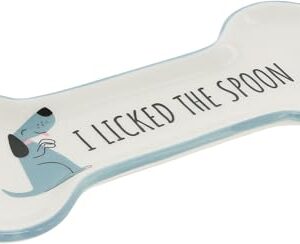 Pavilion - I Licked The Spoon - 8.5" Housewarming Decorative Bone Shaped Spoon Rest Holder Pet K-9 Puppy Dog Rescue Adoption Animal Pet Parents Mom Dad Present