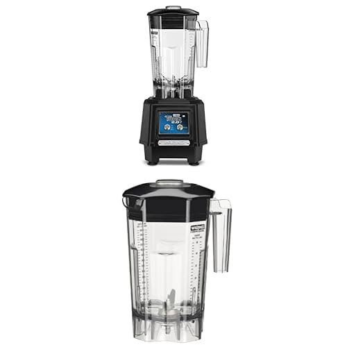 Bundle of Waring Commercial TBB145 TORQ 2 Horsepower Blender, 2 Speed Toggle Switch Controls, with 48 oz. BPA Free Container + Spare CAC139 Clear Blender Jar, Clear