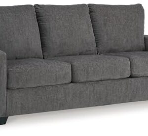 Signature Design by Ashley Rannis Casual 2-in-1 Sofa Sleeper with Folding Gel Memory Foam Mattress, Queen, Gray