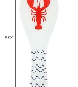 Pavilion - Lobster - Glass 9.25" Spoon Rest Waterfront Lake Boat Beach Ocean Seaside Kitchen Decor