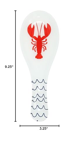 Pavilion - Lobster - Glass 9.25" Spoon Rest Waterfront Lake Boat Beach Ocean Seaside Kitchen Decor