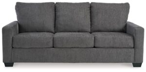 signature design by ashley rannis casual 2-in-1 sofa sleeper with folding gel memory foam mattress, queen, gray