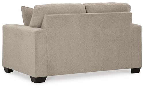 Signature Design by Ashley Deltona Contemporary Loveseat with 2 Accent Pillows, Beige