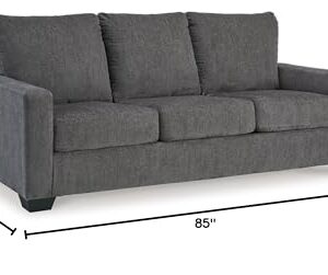 Signature Design by Ashley Rannis Casual 2-in-1 Sofa Sleeper with Folding Gel Memory Foam Mattress, Queen, Gray