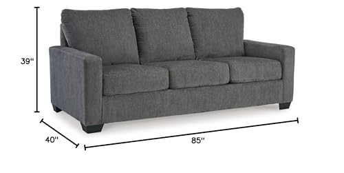 Signature Design by Ashley Rannis Casual 2-in-1 Sofa Sleeper with Folding Gel Memory Foam Mattress, Queen, Gray