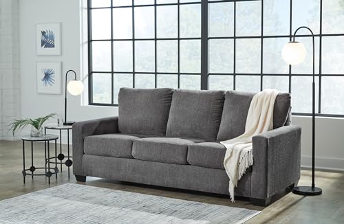 Signature Design by Ashley Rannis Casual 2-in-1 Sofa Sleeper with Folding Gel Memory Foam Mattress, Queen, Gray