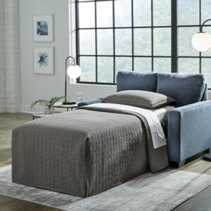 Signature Design by Ashley Rannis Sofa Sleeper Sofabed, 54"W x 40"D x 39"H, Blue