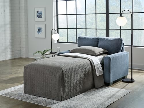 Signature Design by Ashley Rannis Sofa Sleeper Sofabed, 54"W x 40"D x 39"H, Blue