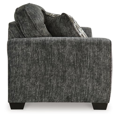 Signature Design by Ashley Lonoke Modern Sofa with 2 Accent Pillows, Gray