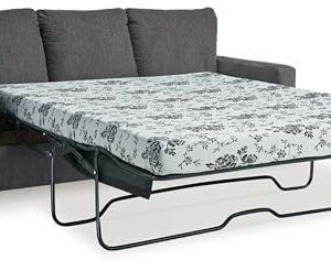 Signature Design by Ashley Rannis Casual 2-in-1 Sofa Sleeper with Folding Gel Memory Foam Mattress, Queen, Gray