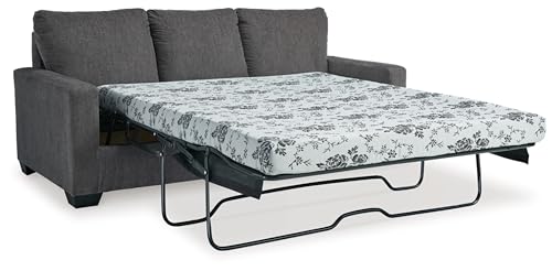 Signature Design by Ashley Rannis Casual 2-in-1 Sofa Sleeper with Folding Gel Memory Foam Mattress, Queen, Gray