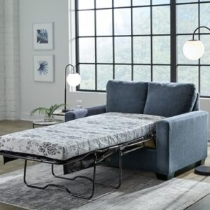 Signature Design by Ashley Rannis Sofa Sleeper Sofabed, 54"W x 40"D x 39"H, Blue