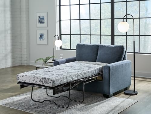 Signature Design by Ashley Rannis Sofa Sleeper Sofabed, 54"W x 40"D x 39"H, Blue