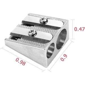 Magnesium Pencil Sharpener Survival,Metal Pencil Sharpener Magnesium, 2-Hole Pencil Sharpener Magnesium Alloy Wedge Profile (6)