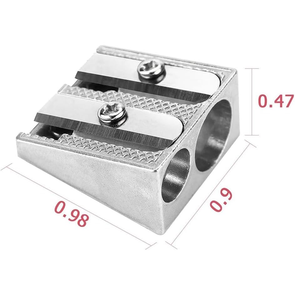 Magnesium Pencil Sharpener Survival,Metal Pencil Sharpener Magnesium, 2-Hole Pencil Sharpener Magnesium Alloy Wedge Profile (6)