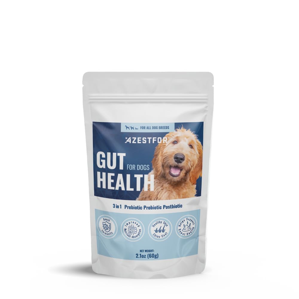 Gut Health for Dogs | 3 in 1 Prebiotic Probiotic Postbiotic | Supports Digestive Health, Anti Diarrhea | Puppy to Senior Dog | Powder 60 g