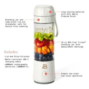 Generic Beautiful Portable to-Go Blender 2.0, 70 W, 16 oz, White Icing by Drew Barrymore (pack of 1), WI-19404, Standard