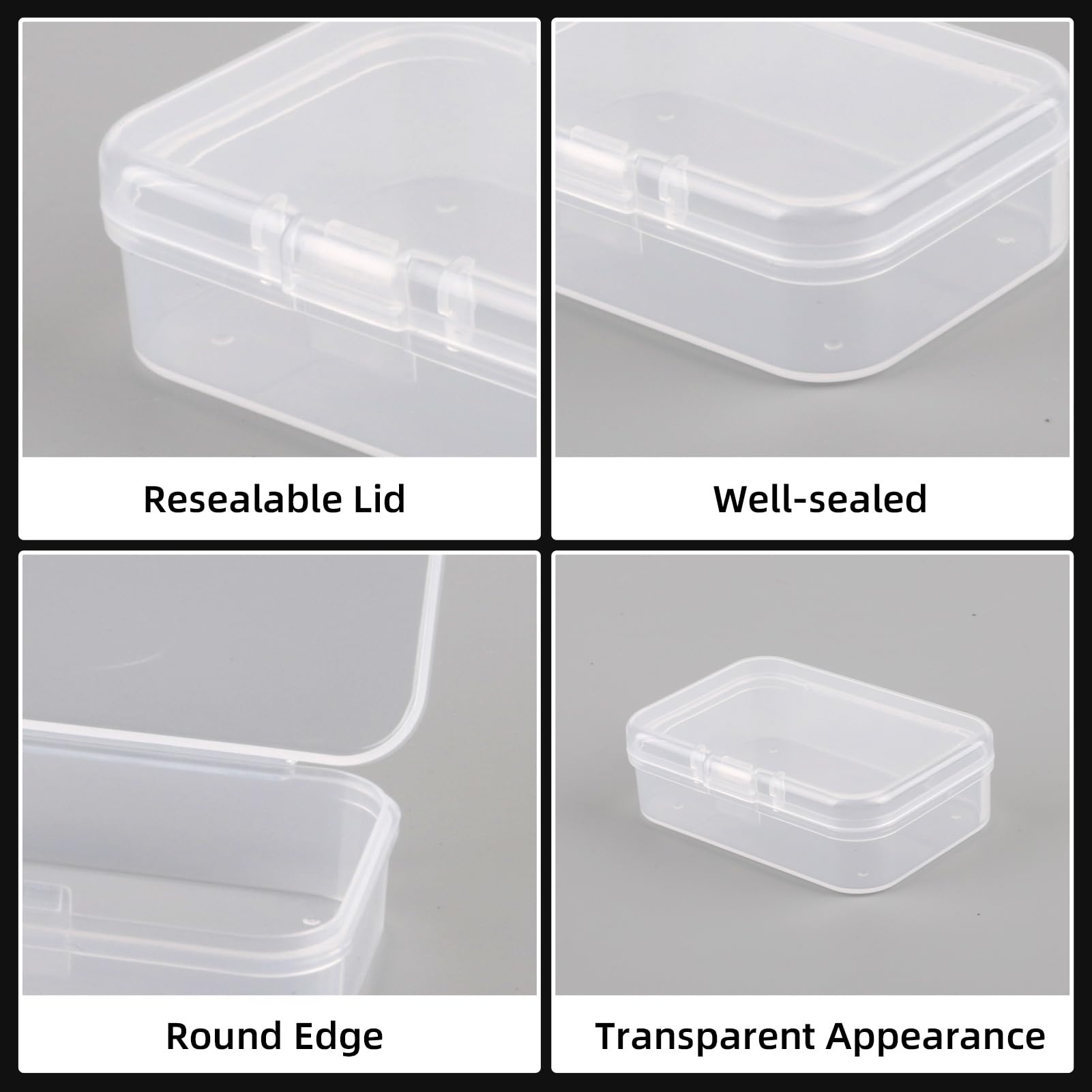 KUAIQU Bead Organizer Box, Small Clear Plastic Beads Storage Containers Box, Bead Organizers with Lid, Mini Storage Box Use for Diamond Art、DIY Crafts、Pills、Jewelry、Nail Art Accessories Storage