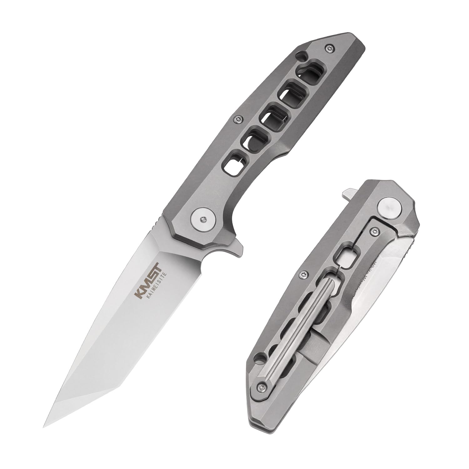 kaimeisite Pocket Knife, 3.5" Pocket Knife for Men, Pocket Knife Set, Knives for Men Tactical Knife, Edc Knife, Folding Knife,Titanium Alloy & SKD11 Steel, Frame Lock, White