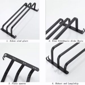 Towel Rails Wall Mounted with 2 Hooks Space Aluminum Towel Rack Bathroom,Drilling and No Drilling Towel Holder for Bathroom Hotel Kitchen Black 3 Layer 80cm